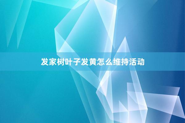 发家树叶子发黄怎么维持活动